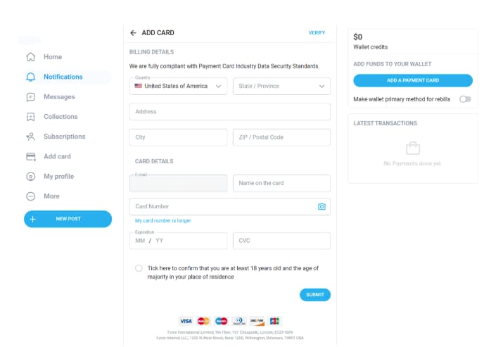 OnlyFans Account cart page OnlyFans Account cart page