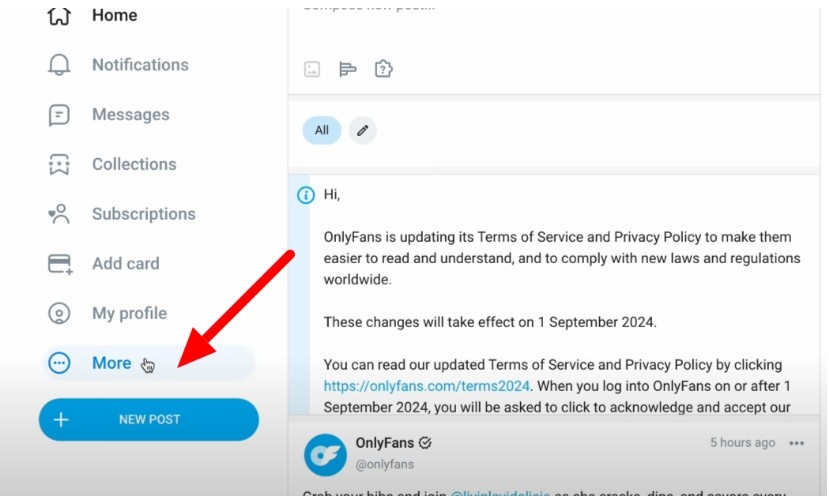 Click on the ‘More’ option 