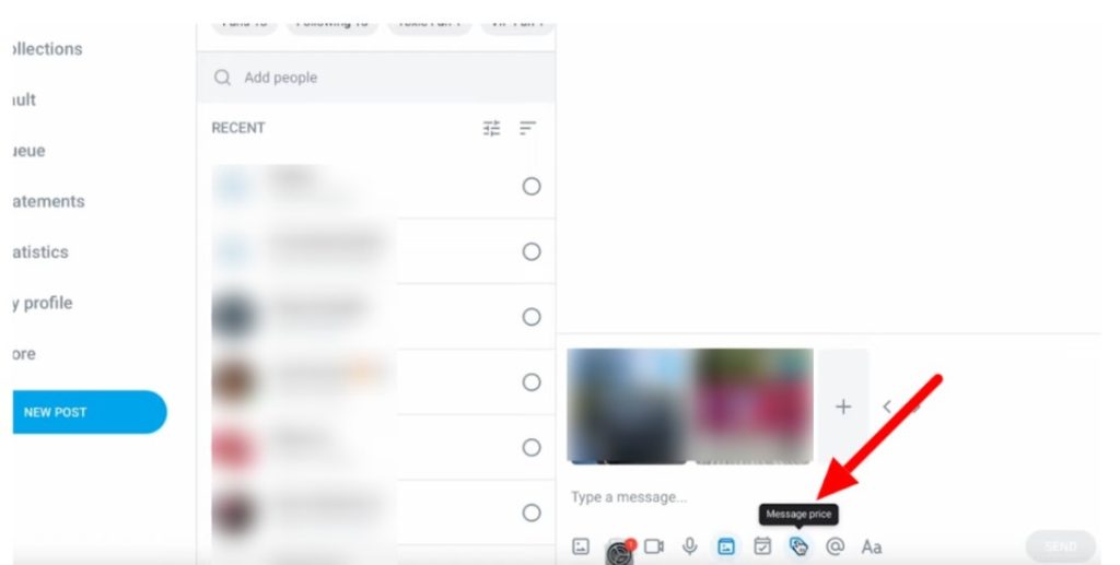 Click on the message price Click on the message price