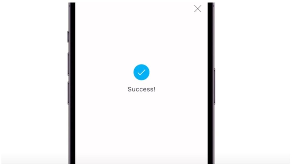success message