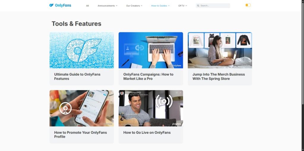 Features & Tools In OnlyFans